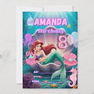 Convites Under the sea Mermaid Invitation