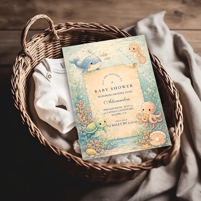 Convites Under the Sea Storybook Baby Shower (Criador carregado)