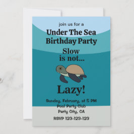 Convites Under The Sea Turtle Funny Birthday Party
