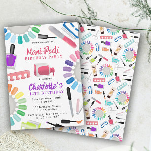 Convites Unhas Manicure Pedicure Mani Pedi Meninas Aniversá