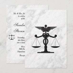 Convites União de Casamento de Mármore Juris-Medic