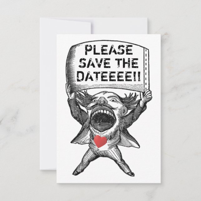 Convites Único e engraçado salvar a data (Frente)