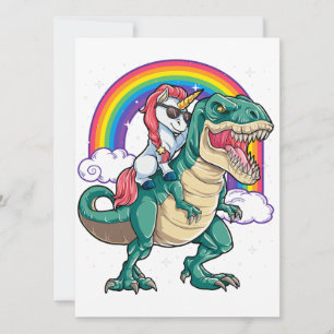Convites Unicorn Andando T rex Dinossauro Meninas Mulheres