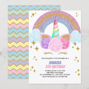 Convites Unicorn Aniversário