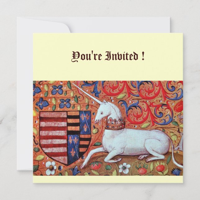 Convites UNICORN, azul-escuro, vermelho-branco (Frente)