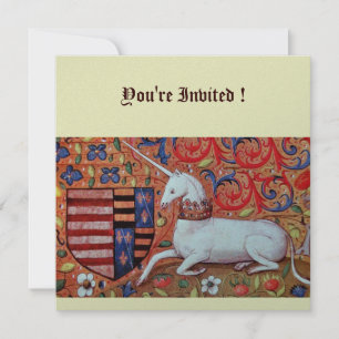 Convites UNICORN, azul-escuro, vermelho-branco