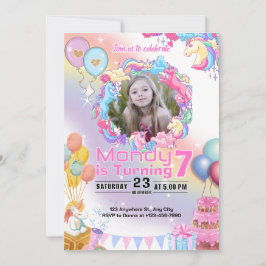 Convites Unicorn Birthday Invation Party