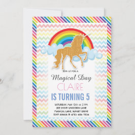 Convites Unicorn Birthday invitation Magical Rainbow