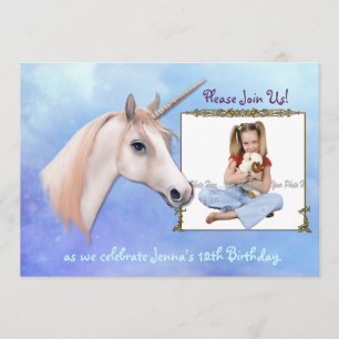 Convites Unicorn Dreams 12 Birthday - Personalizar