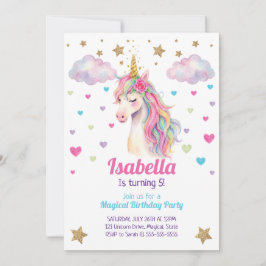 Convites Unicorn Glitter Girls Birthday
