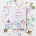 Convites Unicorn Kids Pastel Rainbow Aniversário<br><div class="desc">Convite de Aniversário do Pastel Rainbow Unicorn Kid - Um convite de aniversário de um unicórnio fofo para sua festa de aniversário de meninas. Todos os textos editáveis podem ser usados para o 3º,  4º,  5,  6,  7 ou qualquer idade!</div>