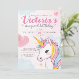 Convites Unicorn Magical Birthday Invite