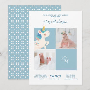 Convites Unicorn • Monograma de Alfabeto Chuveiro de Bebê F