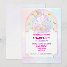 Convites Unicorn Personalized Magical Birthday Invitation  