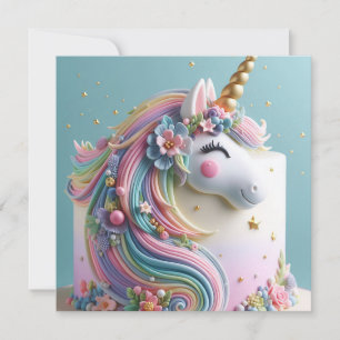 Convites UNICORN WHIMISCAL com ANIVERSÁRIO MANO COLORIDO