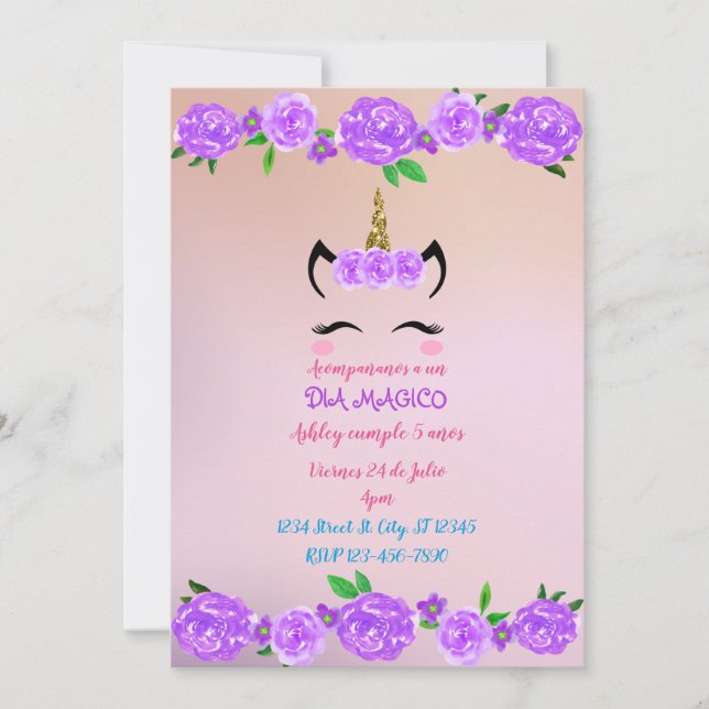 Convites Unicórnio (Frente)