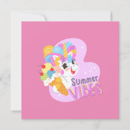 Convites unicórnio bonito com sorvete