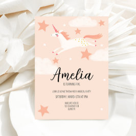 Convites Unicórnio e Estrelas Aniversário