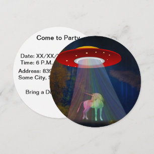 Convites Unicórnio em UFO Rainbow Beam at Night, ZKoA