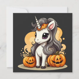 Convites Unicórnio Mágico: Aventura de Abóbora do Halloween