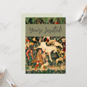 Convites Unicórnio Tapestries Clássico Medieval Defende Caç