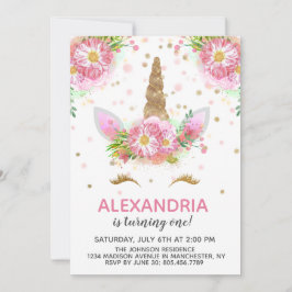 Convites Unicórnios em Bloom