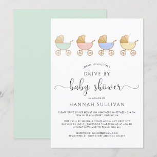 Convites Unidade de Carruagem Retrópica Curta por Chá de 