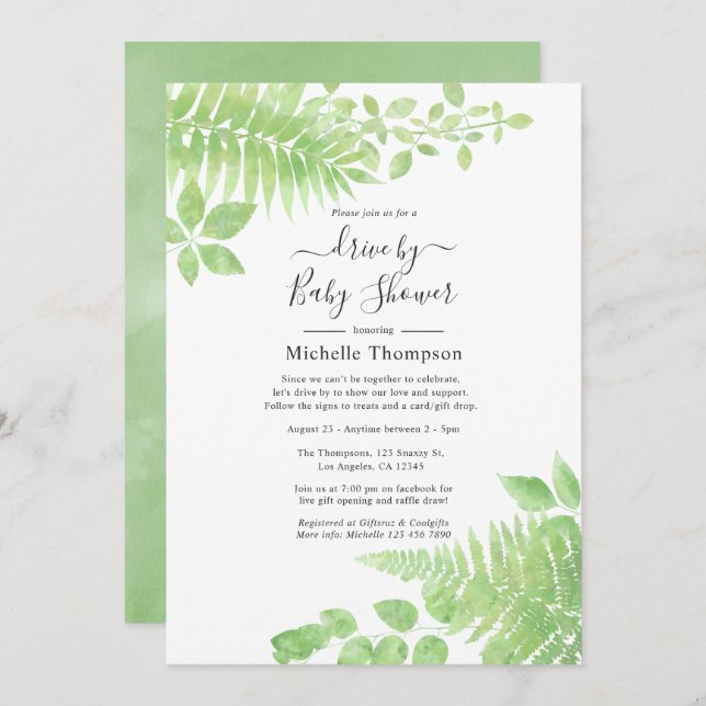 Convites Unidade de granulação em aquarelas por noz ou Chá  (Frente/Verso)