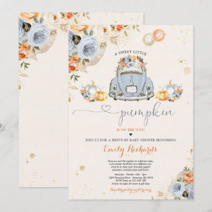 Convites Unidade De Pumpkin Floral Russo Por Chá de fralda