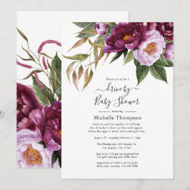 Convites Unidade Floral de Plum e Pastel Violet por Chá