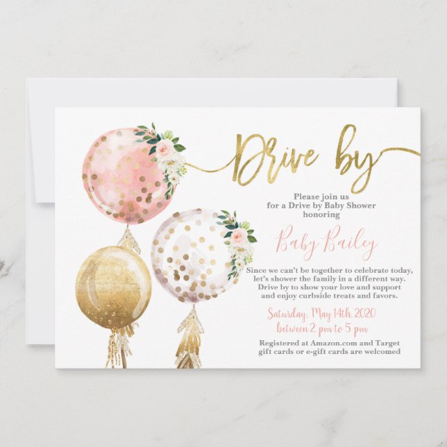 Convites Unidade por Chá de fraldas (Frente)