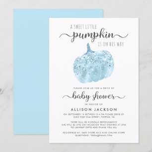 Convites Unidade por Chá de fraldas Sparkle Azul Pumpkin