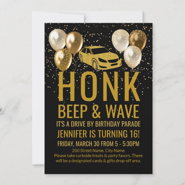 Convites Unidade por Festa de aniversário (Frente)