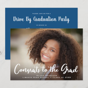 Convites Unidade por Festa de formatura Photo Classic Blue