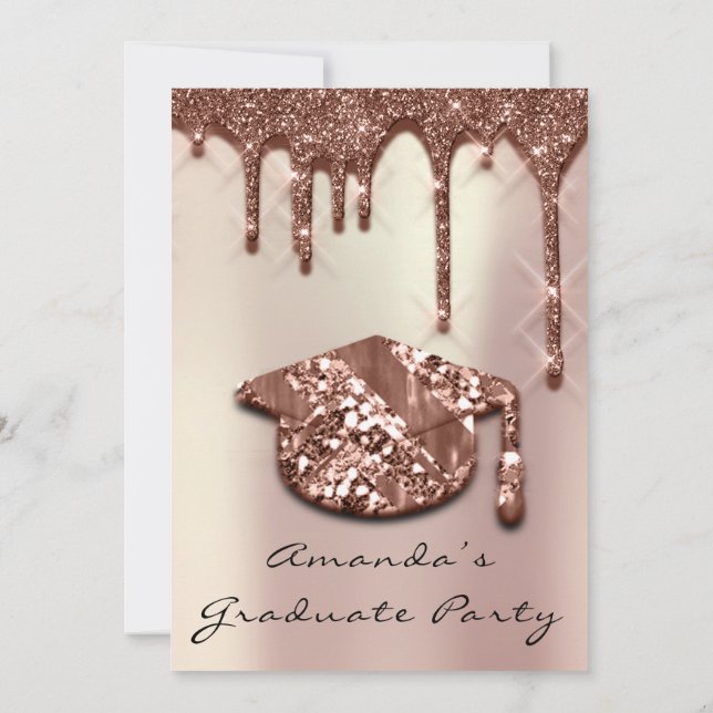 Convites Unidades de formando Rosa Boné Azul Pérola de Efei (Verso)