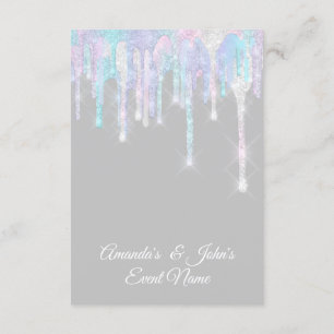 Convites Unidades Holográficas Cinza Rosa Unicorn Doce 16