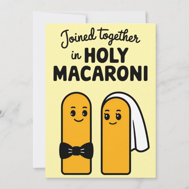 Convites Unidos em Macarrão Sagrado Funny Pasta (Frente)