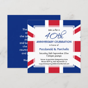 Convites UNION JACK BANDEIRA DO REINO UNIDO Personalizada C