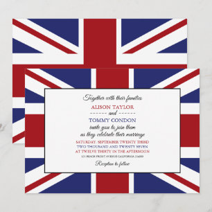 Convites Union Jack Flag British Wedding