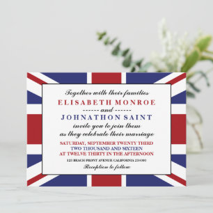Convites Union Jack Flag British Wedding