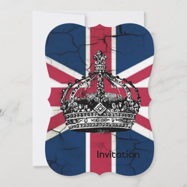 Convites Union Jack Flag Queen of England Diamond Jubilee (Frente)