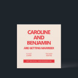Convites Unique Bold Red Text Modern Minimalist Wedding<br><div class="desc">Announce your special day in style with this modern and minimalist wedding invitation. Featuring bold, red typography on a soft, neutral background, this design keeps it simple while making a strong statement. Perfect for couples planning a contemporary wedding, this invitation exudes sophistication with its clean lines and straightforward layout. Whether...</div>