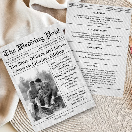 Convites Unique Newspaper Wedding Invitation Details Photo