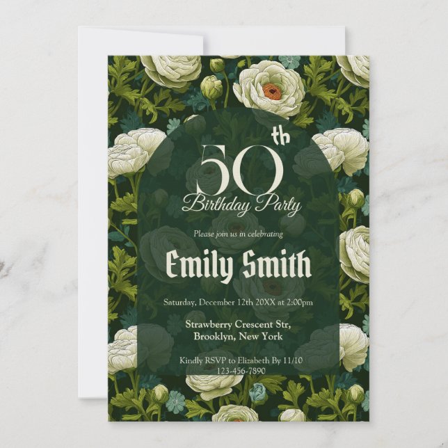 Convites Unique Ranunculus Sparkle First Birthday Gift (Frente)