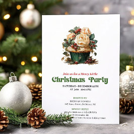 Convites Unique vintage Christmas muffin party invitation