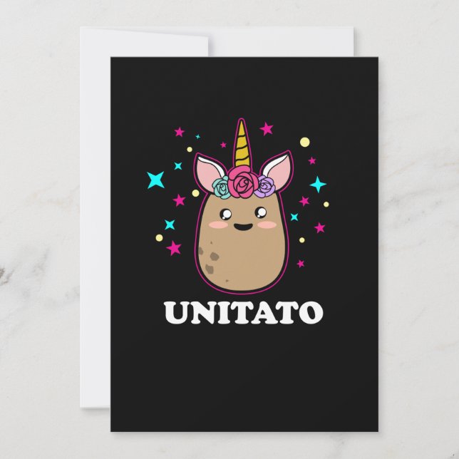 Convites Unitato Unicorn Batata Cute Cute Funny Fries (Frente)