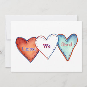 Convites United We Stand American Hearts Invite