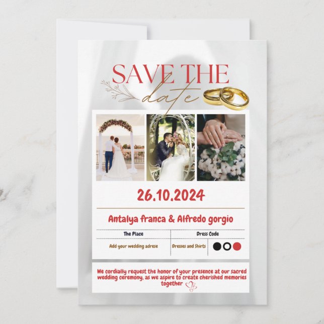 Convites Uniting Hearts: Our Wedding invitation Celebration (Frente)