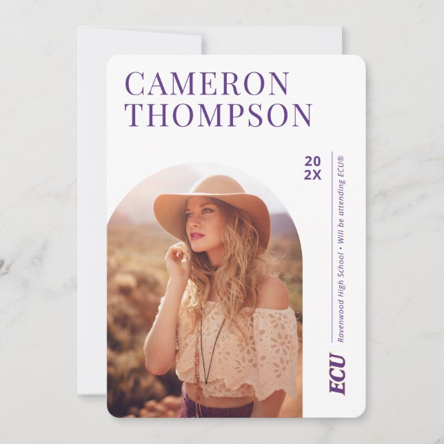 Convites Universidade da Carolina do Leste | Logotipo ECU (Frente)