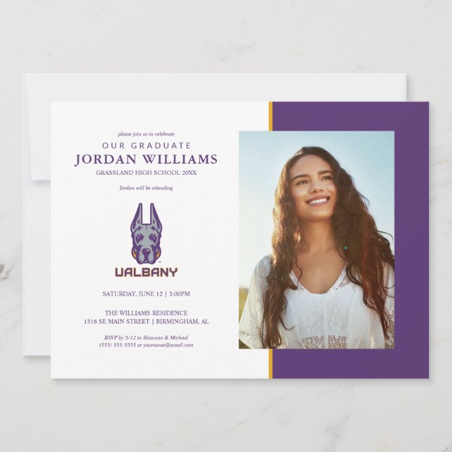 Convites Universidade de Albany Great Danes (Frente)